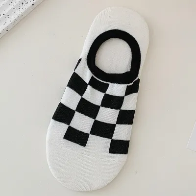 Summer Women Cartoon Smiley Face No Show Socks Cotton Blend Casual Cute