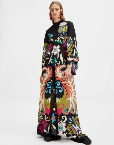 Summer Women Casual V-Neck Floral Print Oversize Dress