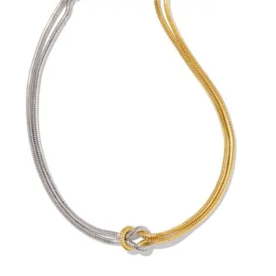 Women Fashion Simple Stainless Steel Handmade Knot Necklace