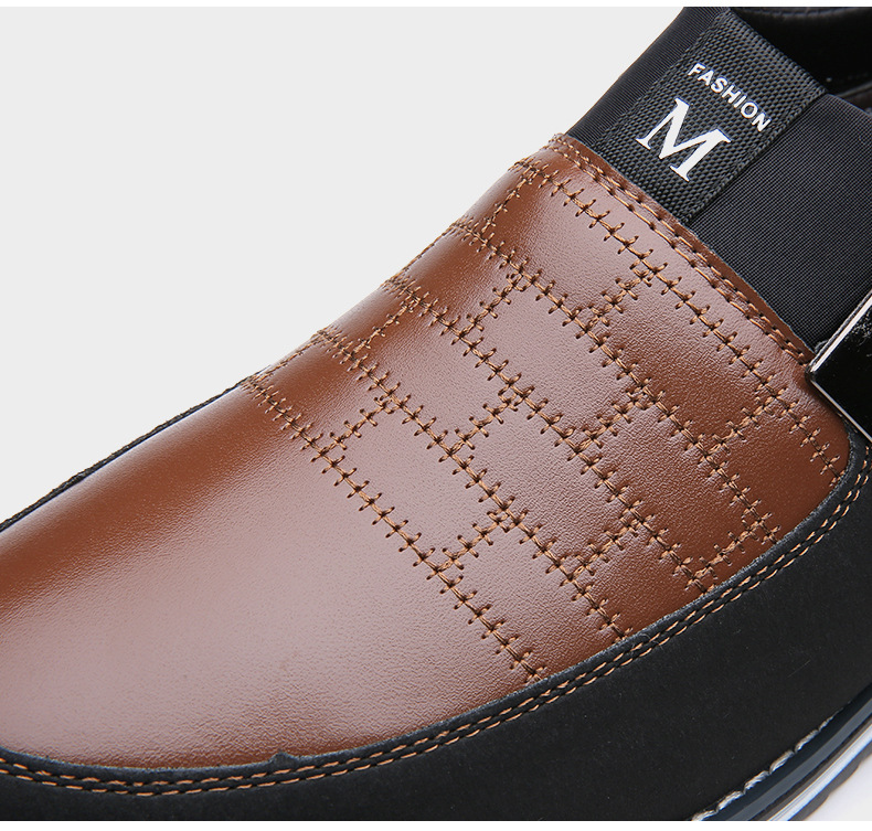 Wholesale Plus Size Men Fashion Contrast Leather Shoes