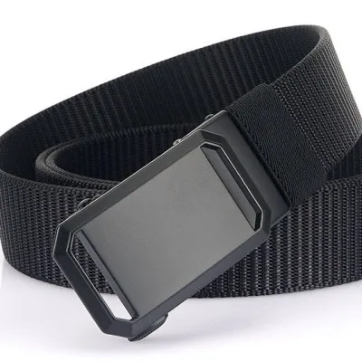 Men Fashion Simple Automatic Buckle Canvas Nylon Belt