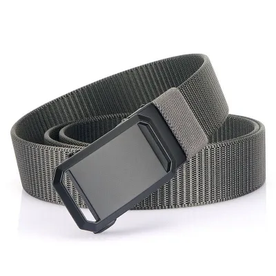 Men Fashion Simple Automatic Buckle Canvas Nylon Belt