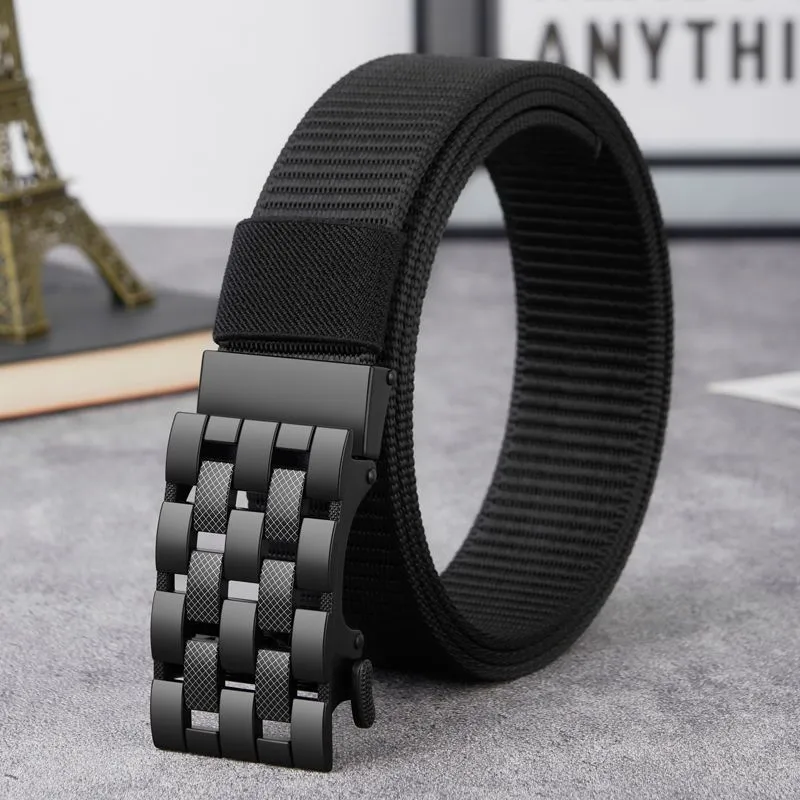 Men's Fashion Simple Alloy Wear-Resistant Durable Canvas Belt