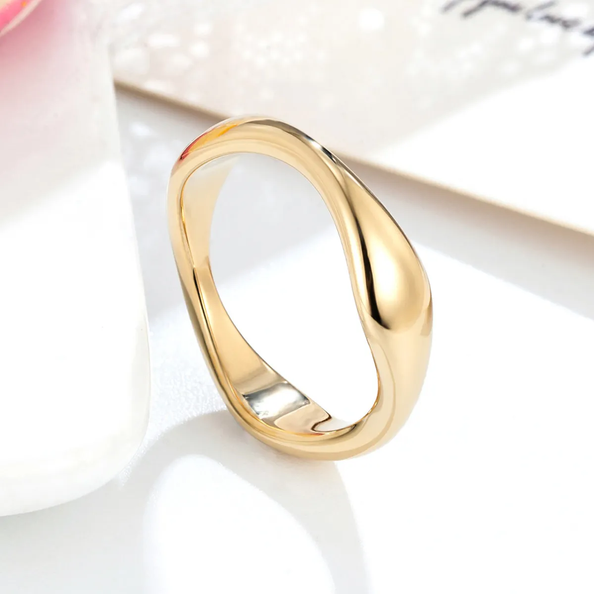 Women Fashion Geometric Bamboo Titanium Steel Slub Ring