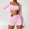 Long Sleeve Shorts Pink