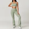 8047 Bra Flared Pants Pea Green