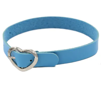 Women Unique Punk Gothic Heart Love Buckle Collar Pu Leather Necklace