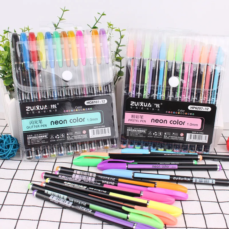 Creative 12 Color Flash Metallic Glitter Color Pen Fineliner 0.085kg