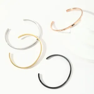 Women Simple Stainless Steel Open Bracelet