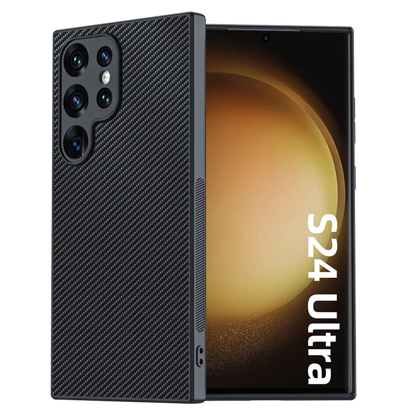 Simple Carbon Fiber Kevlar Pattern Drop-Resistant Ultra-Thin Samsung Phone Case