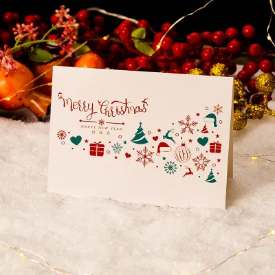 Simple Creative Christmas Thank You Message Greeting Card Small Fresh Paper Jam