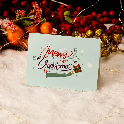 Simple Creative Christmas Thank You Message Greeting Card Small Fresh Paper Jam