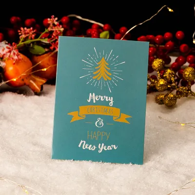 Simple Creative Christmas Thank You Message Greeting Card Small Fresh Paper Jam