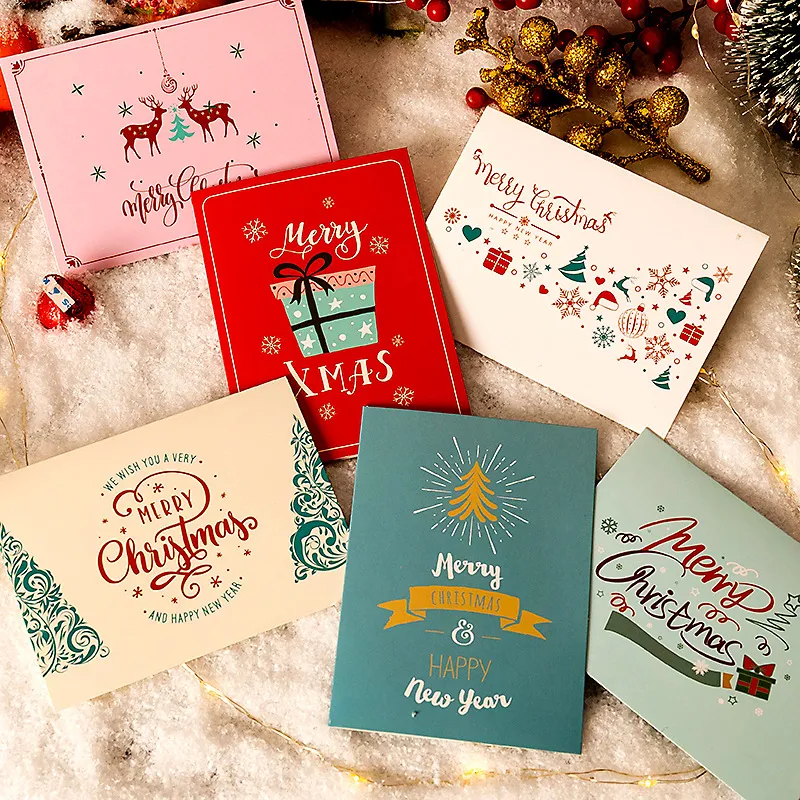 Simple Creative Christmas Thank You Message Greeting Card Small Fresh Paper Jam