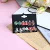 6 Pairs/Set Of Animal Snowflake Alloy Stud Earrings