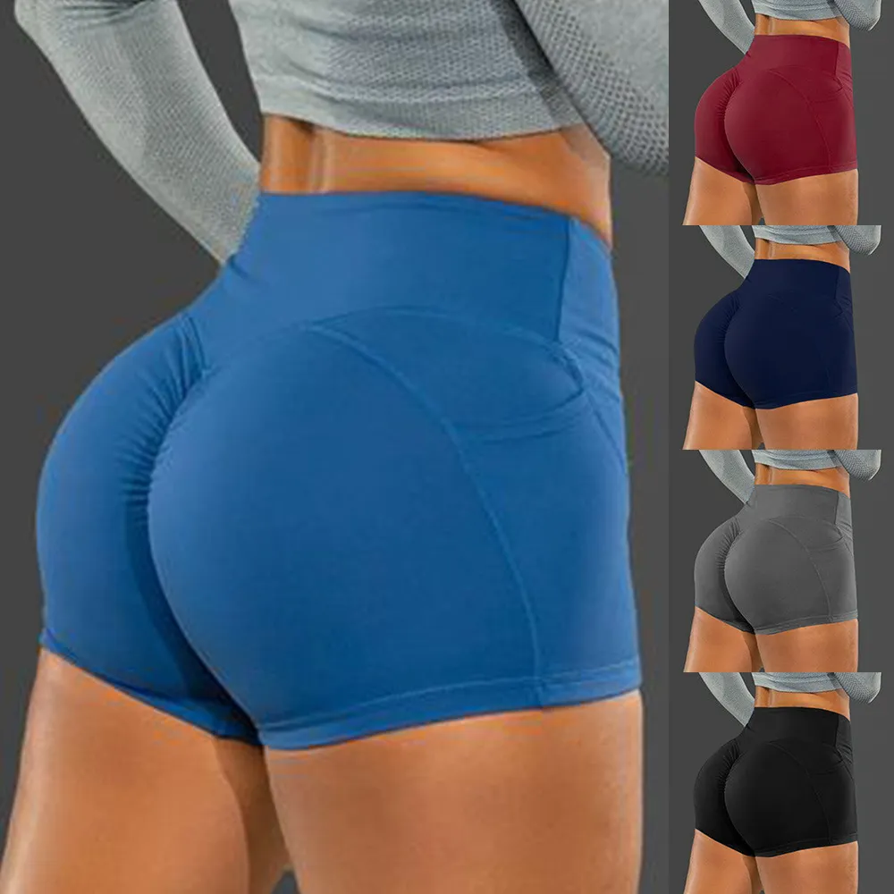 Women's High Elasticity Polyester Sport Shorts Casual Summer Hip Shorts