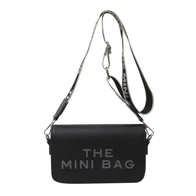 Fashion Letter Print Square Crossbody Bag PU Leather Urban Simplicity Small
