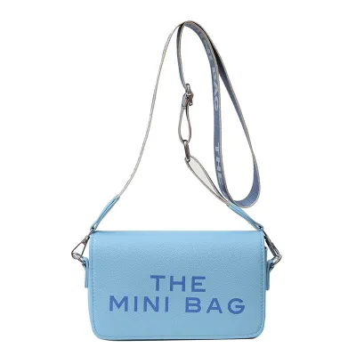 Fashion Letter Print Square Crossbody Bag PU Leather Urban Simplicity Small
