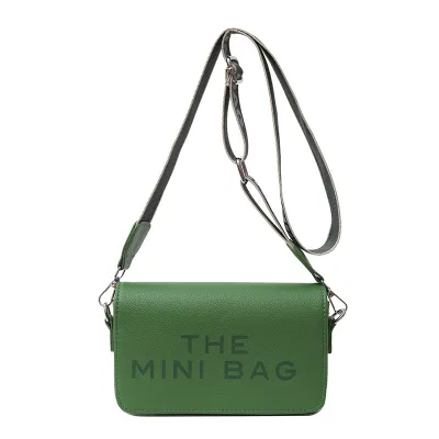 Fashion Letter Print Square Crossbody Bag PU Leather Urban Simplicity Small