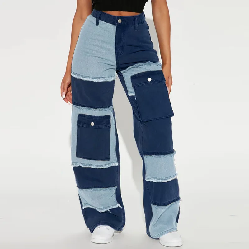 Women's High Waist Straight Leg Jeans - Street Style Denim