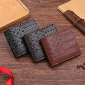 Men Fashion Casual Multi-Card Horizontal Star PVC Coin Wallet