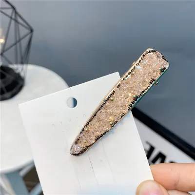 Women Fashion Alloy Diamond Drop Hair Clip Plaid