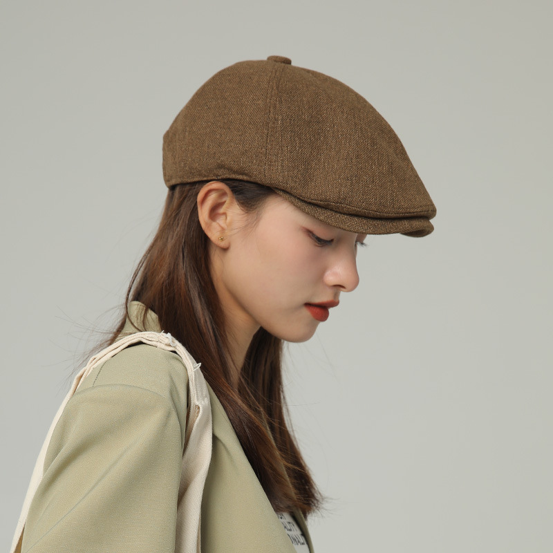 COOTIE PRODUCTIONS  \"Linen Beret\" 2024 Spring/summer Fashion: Casual Metal Label Linen Knitted