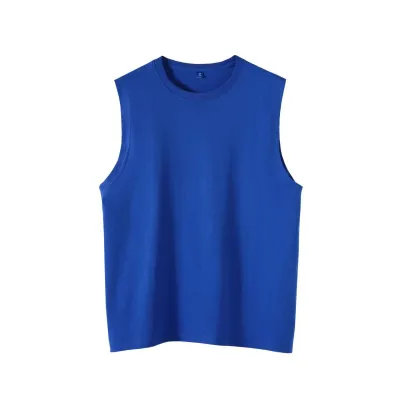 Men's Solid Color Cotton Running Training Loose Fit Sleeveless Vest