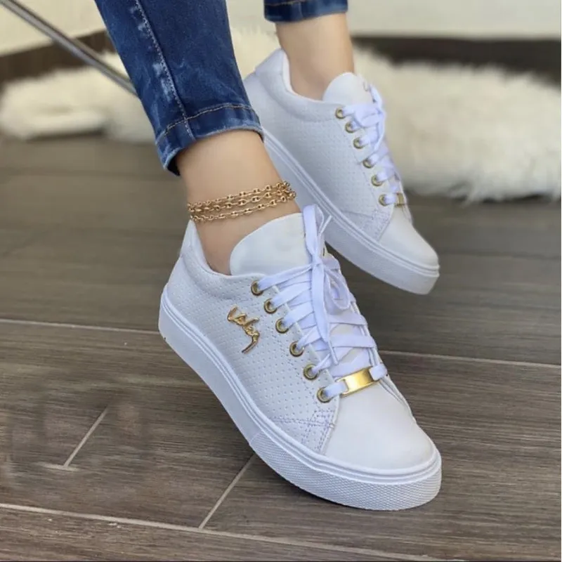 Summer Women Fashion Casual Plus Size Flat Breathable Round Toe Sneaker