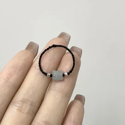 Women's Fashion Geometric Imitation Pearl Butterfly Ring Sweet Style