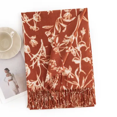 Women's Fashion Printed Cashmere Long Scarf 65x180CM