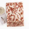 -6 Twill White Orange Flowers (65*180CM)
