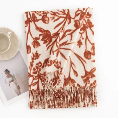 Women's Fashion Printed Cashmere Long Scarf 65x180CM
