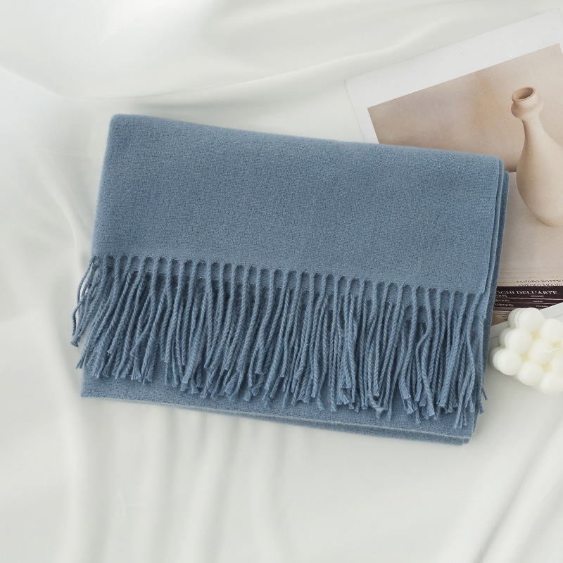 Wholesale Women Fashion Solid Color Cashmere Tassel Shawl Scarf