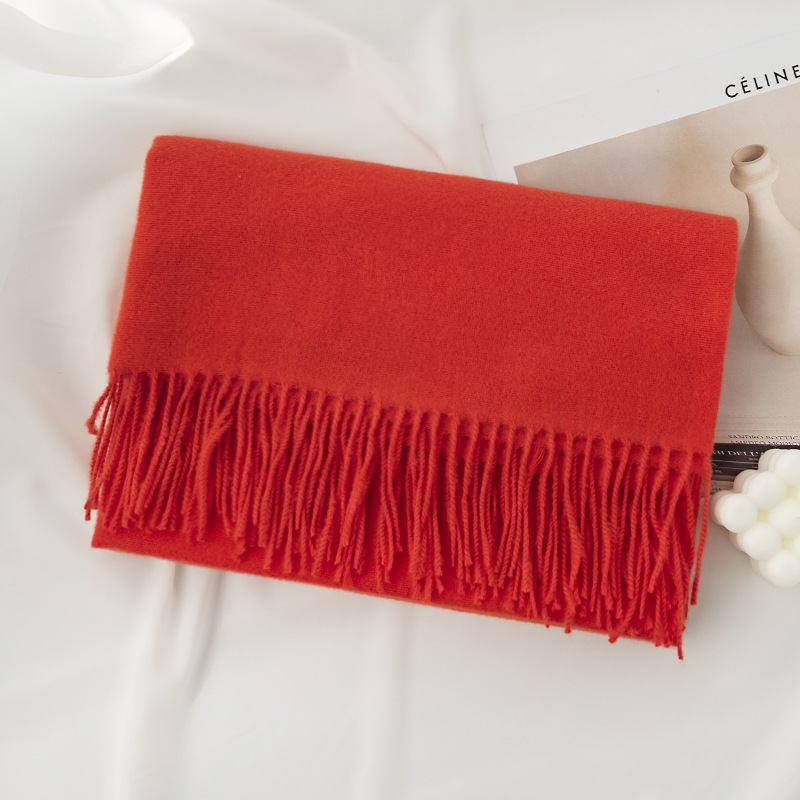 Wholesale Women Fashion Solid Color Cashmere Tassel Shawl Scarf