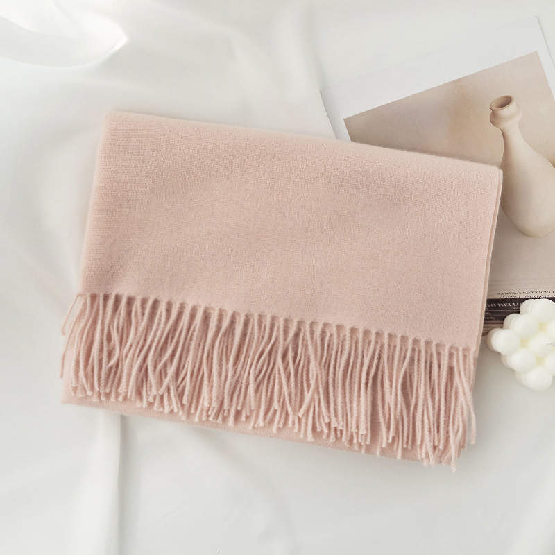 Wholesale Women Fashion Solid Color Cashmere Tassel Shawl Scarf