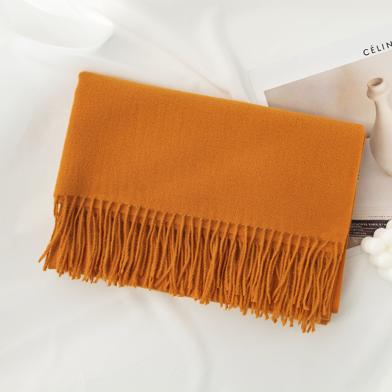 Wholesale Women Fashion Solid Color Cashmere Tassel Shawl Scarf