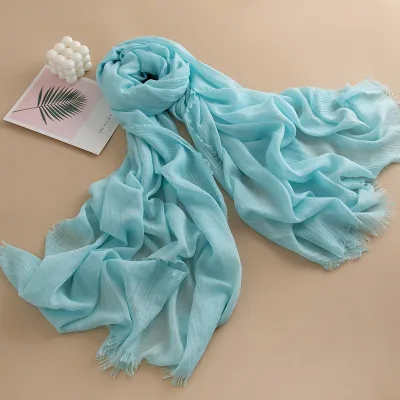 Women Fashion Solid Color Thin Sunscreen Scarf 100*190CM