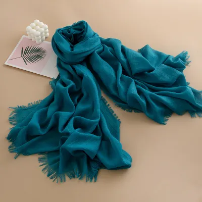 Women Fashion Solid Color Thin Sunscreen Scarf 100*190CM