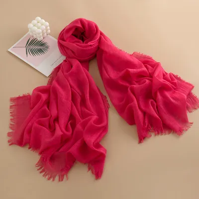 Women Fashion Solid Color Thin Sunscreen Scarf 100*190CM