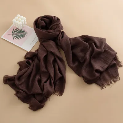 Women Fashion Solid Color Thin Sunscreen Scarf 100*190CM