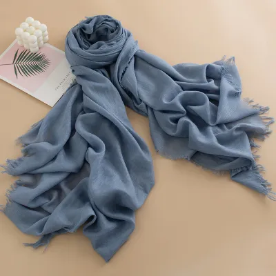 Women Fashion Solid Color Thin Sunscreen Scarf 100*190CM