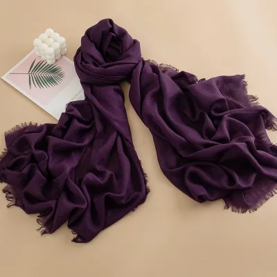 Women Fashion Solid Color Thin Sunscreen Scarf 100*190CM