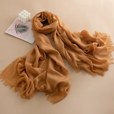 Women Fashion Solid Color Thin Sunscreen Scarf 100*190CM