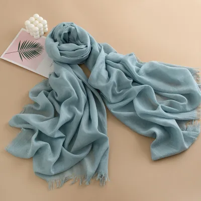Women Fashion Solid Color Thin Sunscreen Scarf 100*190CM