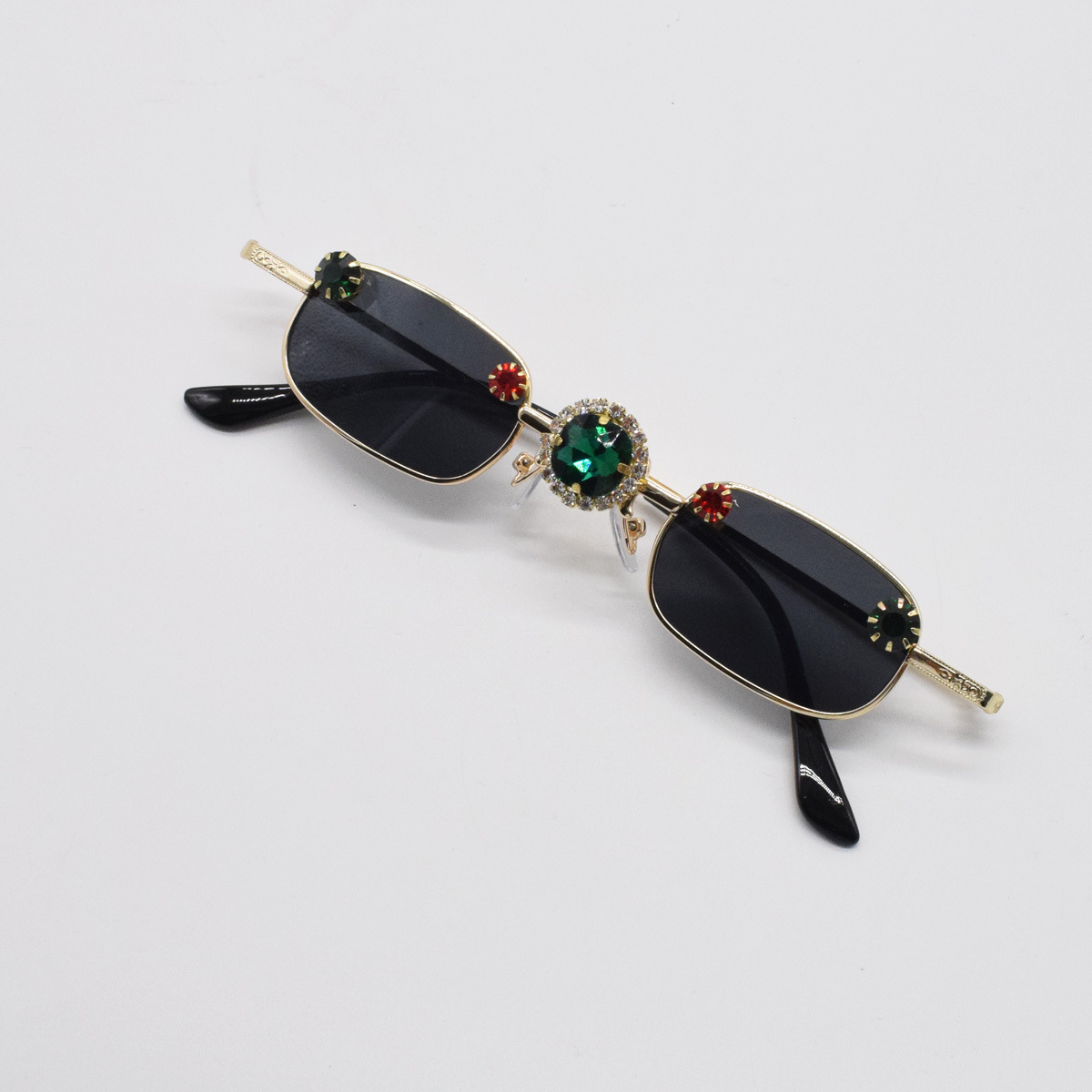 maria's shop様 Wholesale Distinctive Emerald Rhinestone Crystal Punk Evil