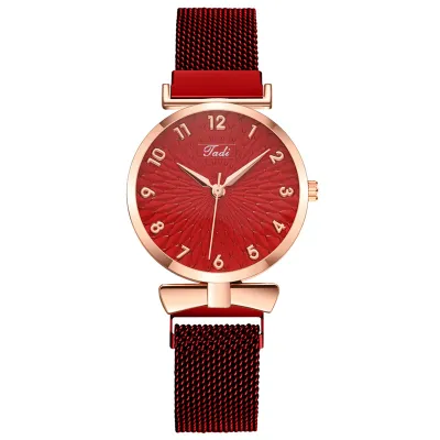 Women's Fashion Digital Quartz Watch with Stainless Steel Band and Magnetic Buckle