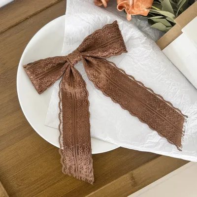 Women Fashion Lace Bow Hair Clip Duckbill Hairpin