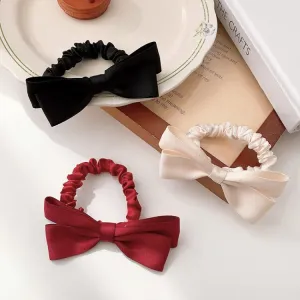 Women Simple Cute Bowknot Cloth Large Intestine Hair Ring