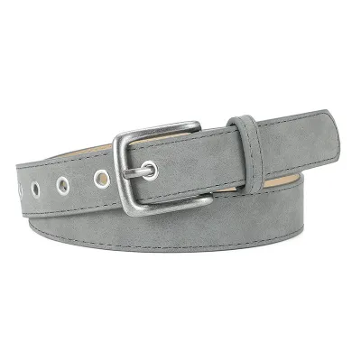 Women Fashion Frosted Pin Buckle PU Leather Belt